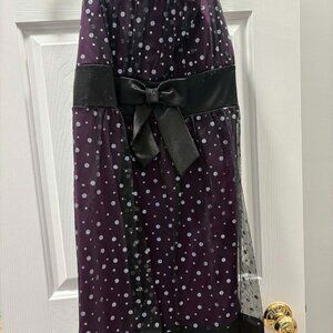 Purple Polka Dot Dress - 2X with Bow